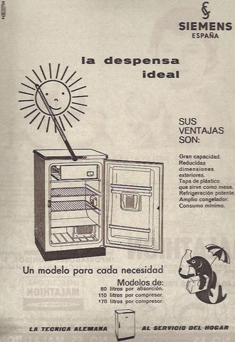 LAMINA 35426: Publicidad de nevera Siemens