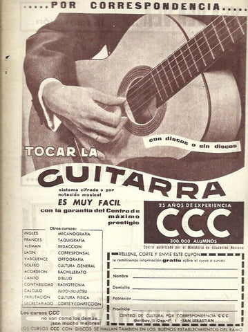 LAMINA 35567: Publicidad de curso de guitarra de CCC
