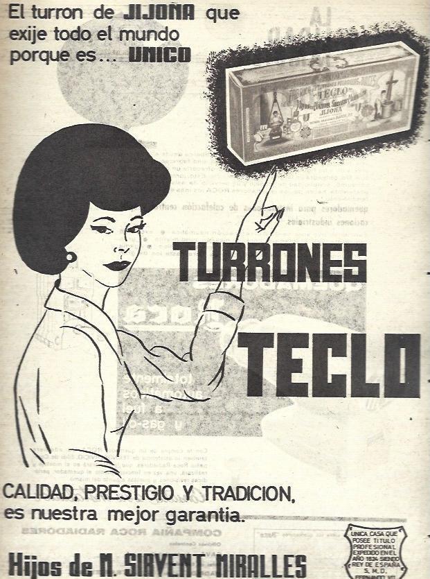 LAMINA 35581: Publicidad de turrones Teclo 