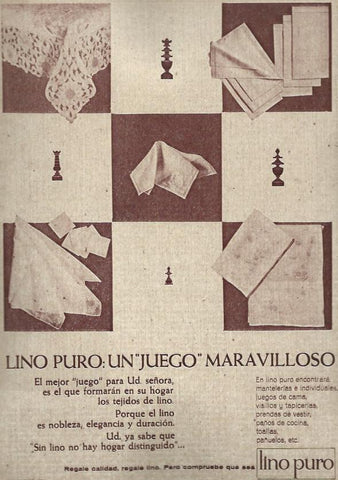 LAMINA 35602: Publicidad de Lino Puro