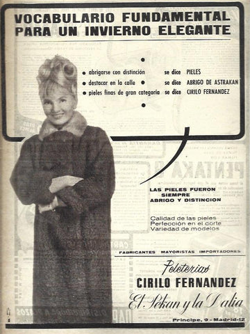 LAMINA 35583: Publicidad de Peleteria Cirilo Fernandez de Madrid