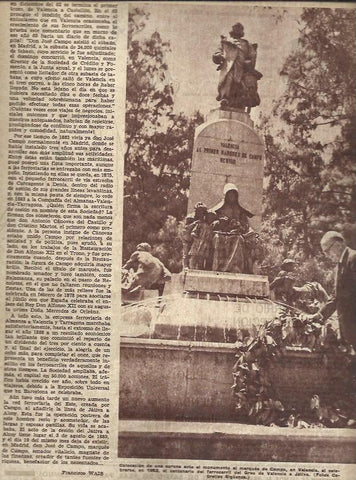 LAMINA 35520: Monumento al Marques de Campo en Valencia