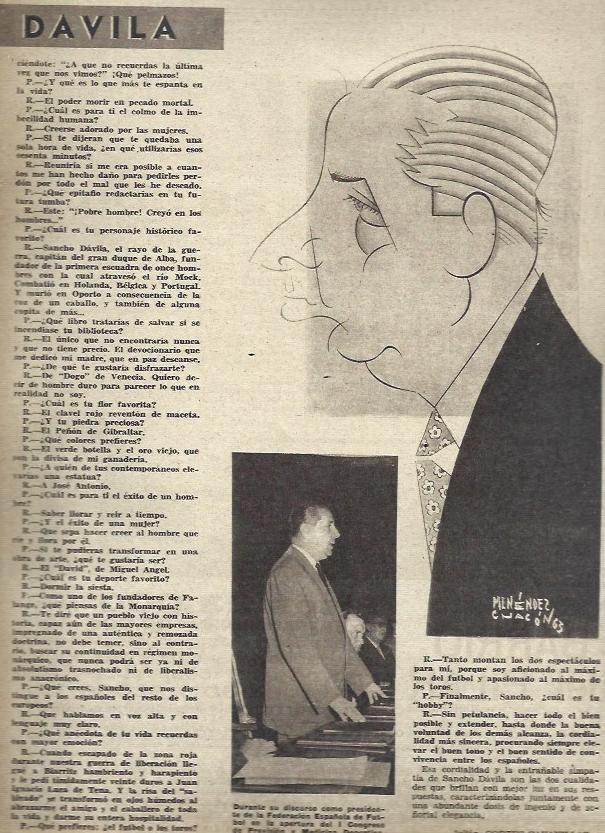 LAMINA 35509: Sancho Davila y caricatura de Menendez