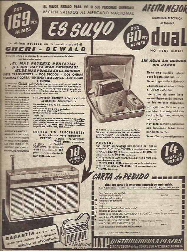 LAMINA 35544: Publicidad de transistor Cheri - Dewald