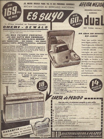 LAMINA 35544: Publicidad de transistor Cheri - Dewald