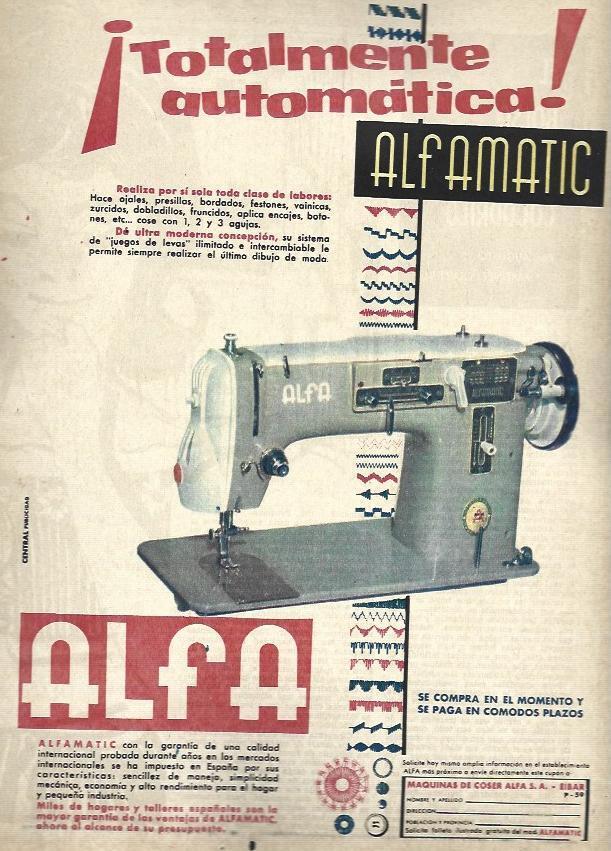 LAMINA 35533: Publicidad de maquinas de coser Alfa