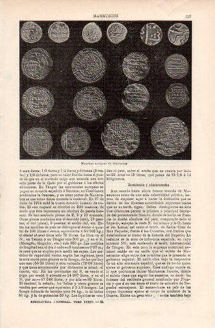 LAMINA V37112: Monedas antiguas de Marruecos