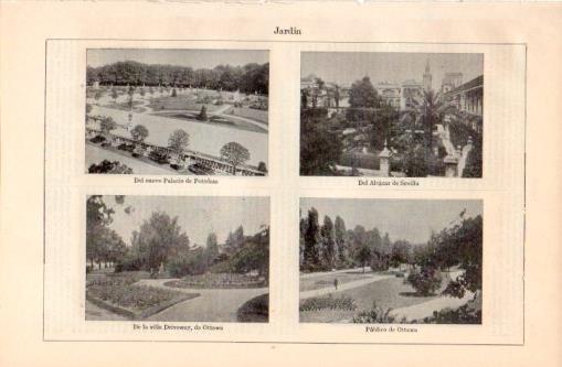 LAMINA V37389: Jardin en Palacio de Potsdam, Alcazar de Sevilla y Otawa