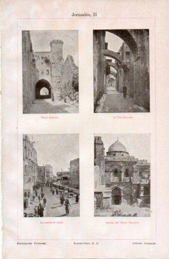 LAMINA V37436: Torre Antonia, Via Dolorosa, puerta de Jaffa e iglesia del Santo Sepulcro en Jerusalen