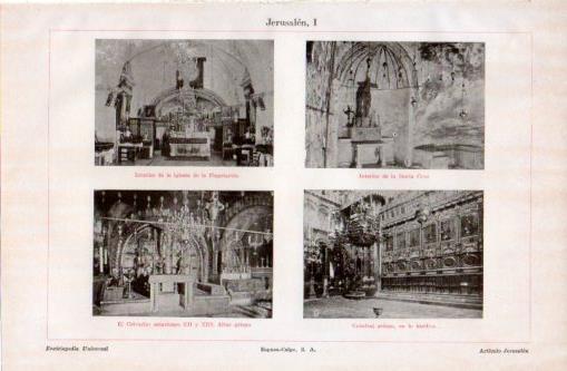 LAMINA V37433: Interior iglesias de la Flagelacion y la Santa Cruz y Catedral en Jerusalen