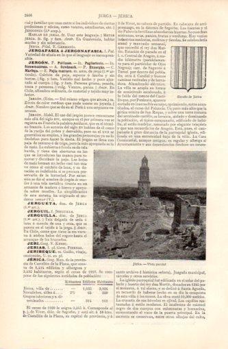 LAMINA V37424: Escudo y vista parcial de Jerica, Castellon