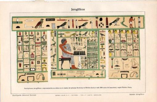 LAMINA V37426: Inscripciones jeroglificas de la tumba de Ra-hotep en Medum