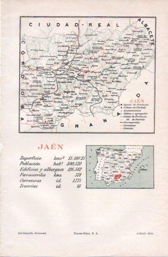 LAMINA V37342: Mapa de la provincia de Jaen