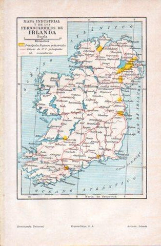 LAMINA V37334: Mapa industrial y de los ferrocarriles de Irlanda