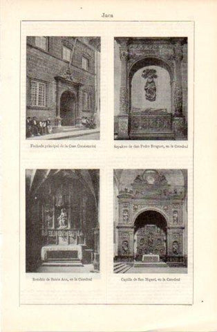 LAMINA V37333: Sepulcro y retablo de la catedral de Jaca