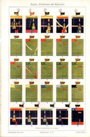 LAMINA V37376: Uniformes del Ejercito de Japon