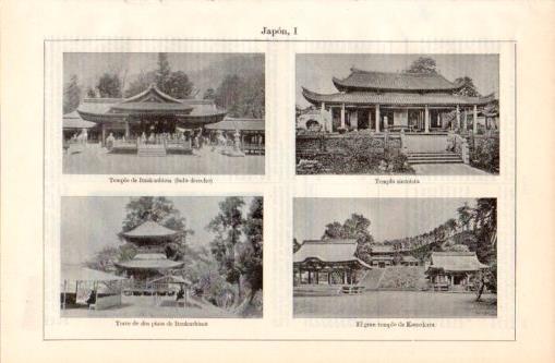 LAMINA V37368: Vistas templos en Japon