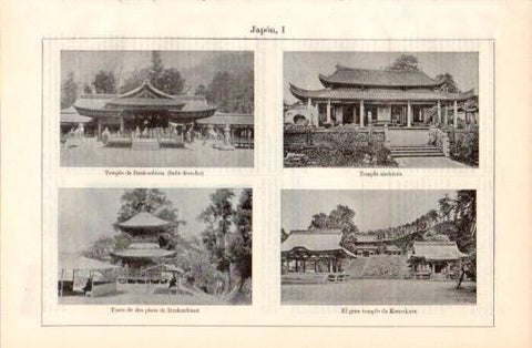 LAMINA V37368: Vistas templos en Japon