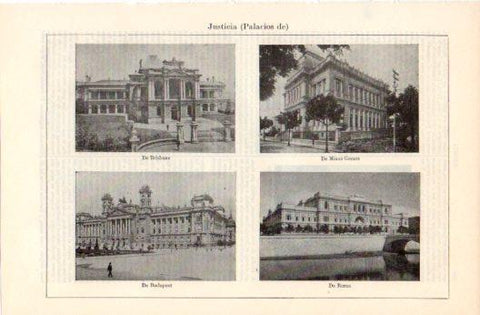 LAMINA V37522: Palacios de Justicia de Brisbane, Minas Geraes, Budapest y Roma