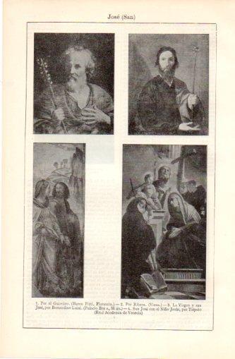LAMINA V37467: San Jose por Guercino, Ribera y Tiepolo