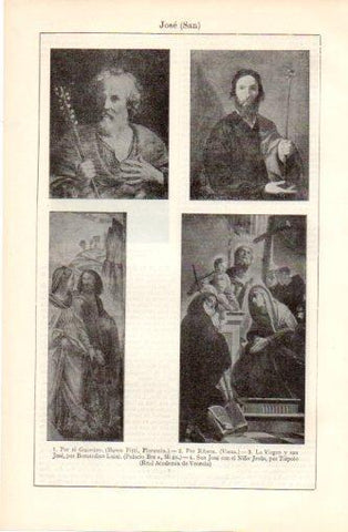 LAMINA V37467: San Jose por Guercino, Ribera y Tiepolo