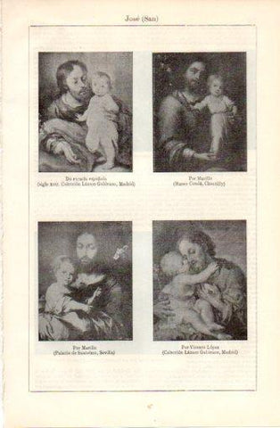 LAMINA V37468: San Jose por Murillo y Vicente Lopez