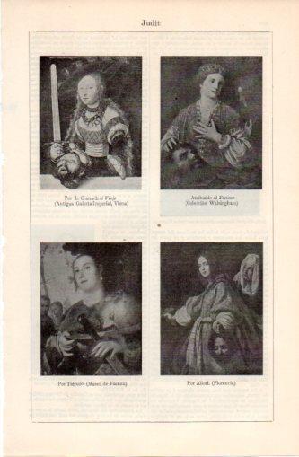 LAMINA V37491: Judit por Cranach el Viejo, Ticiano, Tiepolo y Allori