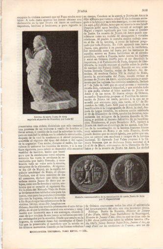 LAMINA V37488: Estatua y medalla de santa Juana de Arco
