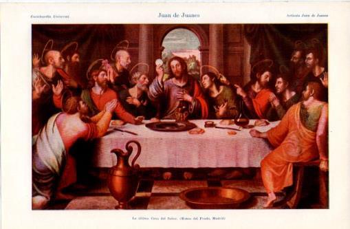 LAMINA V37484: La ultima Cena del Señor por Juan de Juanes