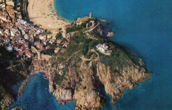 POSTAL PV09147: Vista aerea del faro y Castillo de Tossa de Mar