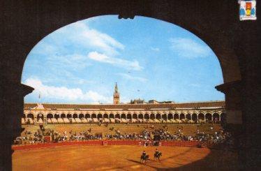 POSTAL PV08905: Vista interior de La Real Maestranza en Sevilla