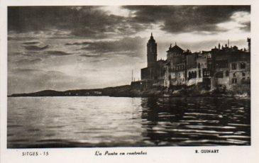 POSTAL PV08863: La Punta en contraluz en Sitges