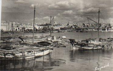 POSTAL PV08848: Vista parcial de puerto con Tarragona al fondo