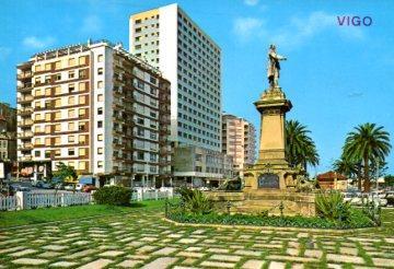 POSTAL PV09011: Plaza y estatua de Elduayen, Vigo