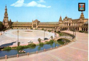 POSTAL PV09035: Plaza de España en Sevilla vista panoramica
