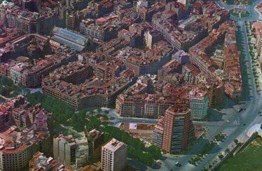 POSTAL PV08943: Plaza Canovas del Castillo en Valencia, vista aerea