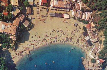 POSTAL PV08935: Vista aerea de la playa de Tamariu