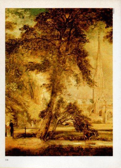 LAMINA V38279: La catedral de Salisbury desde los jardines del obispado por J. Constable