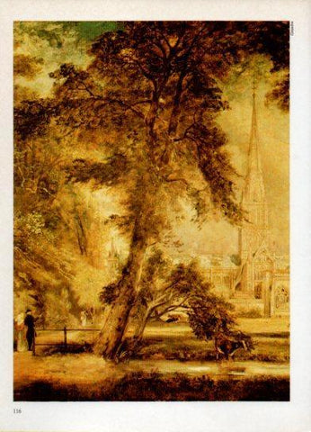 LAMINA V38279: La catedral de Salisbury desde los jardines del obispado por J. Constable