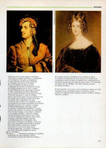 LAMINA V38285: Lord Byron por Th. Phillips y Augusta Leigh
