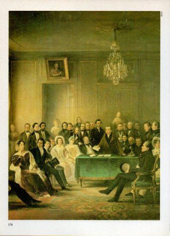 LAMINA V38289: Lectura de F. Andrieux en la Comedie Française por F. J. Heim