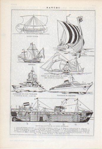 LAMINA V38249: Tipos de barcos
