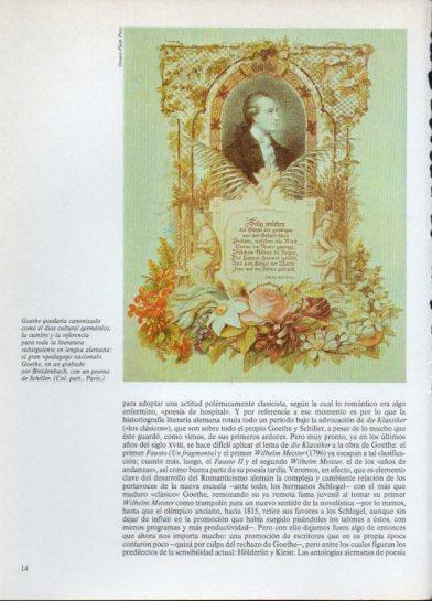 LAMINA V38254: Goethe grabado por Breidenbach con un poema de Schiller