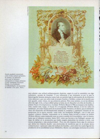 LAMINA V38254: Goethe grabado por Breidenbach con un poema de Schiller