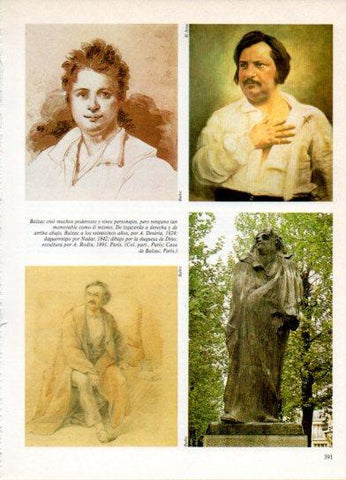 LAMINA V38329: Balzac retratos y escultura por Rodin