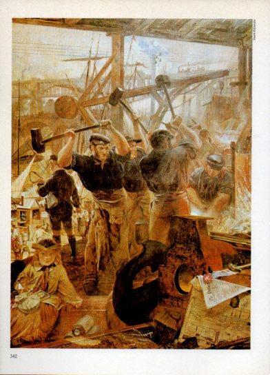 LAMINA V38324: Los muelles de Newcastle por W. B. Scott