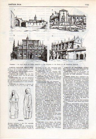 LAMINA V38160: Cartuja de Santa Maria del Paular, Granada, Pavia y Miraflores 