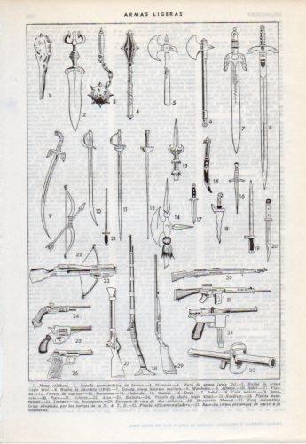 LAMINA V38225: Tipos de armas ligeras
