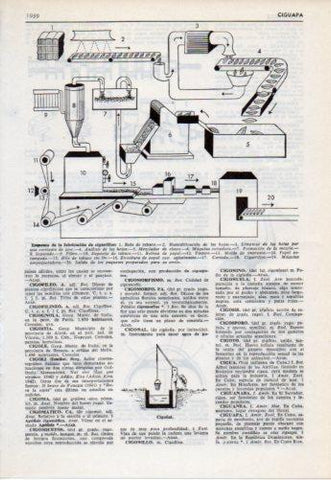 LAMINA V38180: Esquema de la fabricacion de cigarrilos
