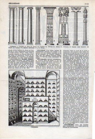LAMINA V38193: Tipos de columnas y Columbario